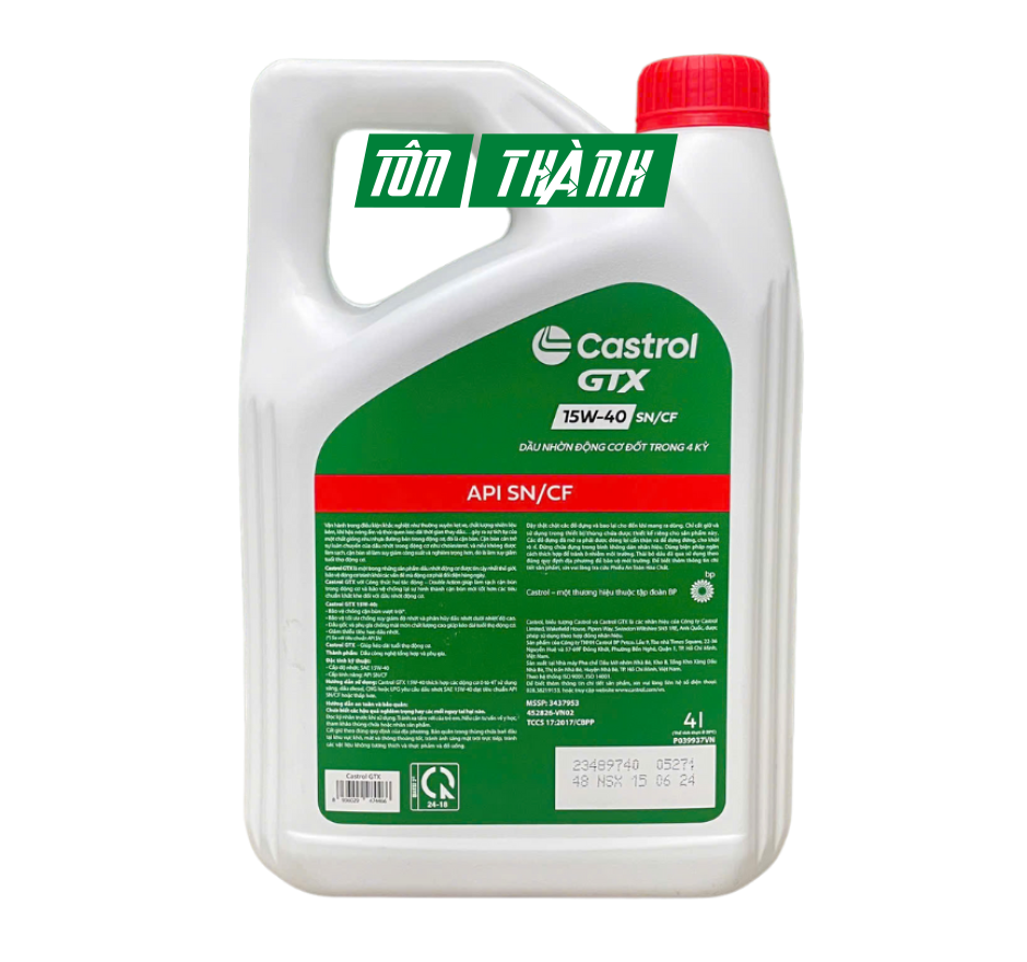 DẦU NHỚT ĐỘNG CƠ CASTROL GTX  15W40 SL/CF (4 LÍT)