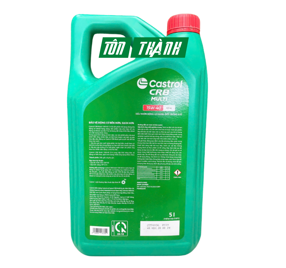 DẦU NHỚT ĐỘNG CƠ CASTROL CRB MULTI 15W-40 CH-4 (5 LÍT)