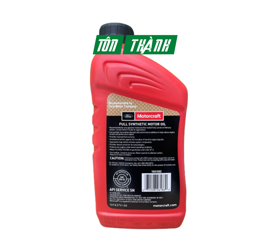 DẦU NHỚT Ô TÔ TỔNG HỢP FORD MOTORCRAFT 5W30 FULL SYNTHETIC OIL (1 LÍT)
