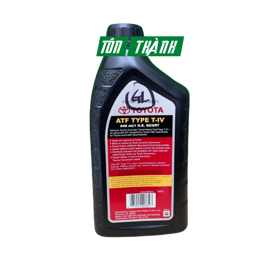 DẦU HỘP SỐ TỰ ĐỘNG TOYOTA ATF TYPE T-IV (946ML)