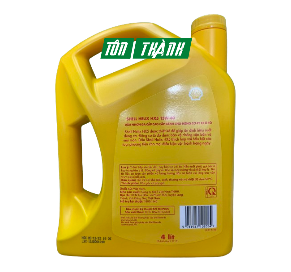 DẦU NHỚT ĐỘNG CƠ SHELL HELIX HX5 15W-40 (4 LÍT)