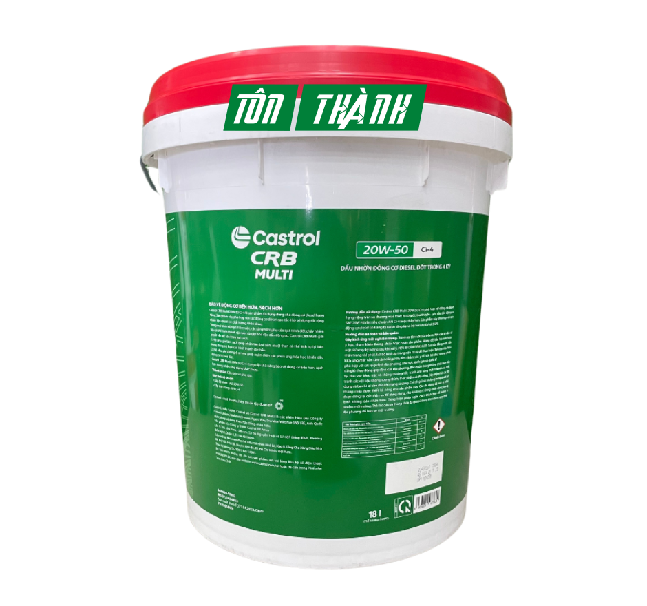 DẦU NHỚT ĐỘNG CƠ CASTROL CRB MULTI 20W50 CI-4 (18 LÍT)