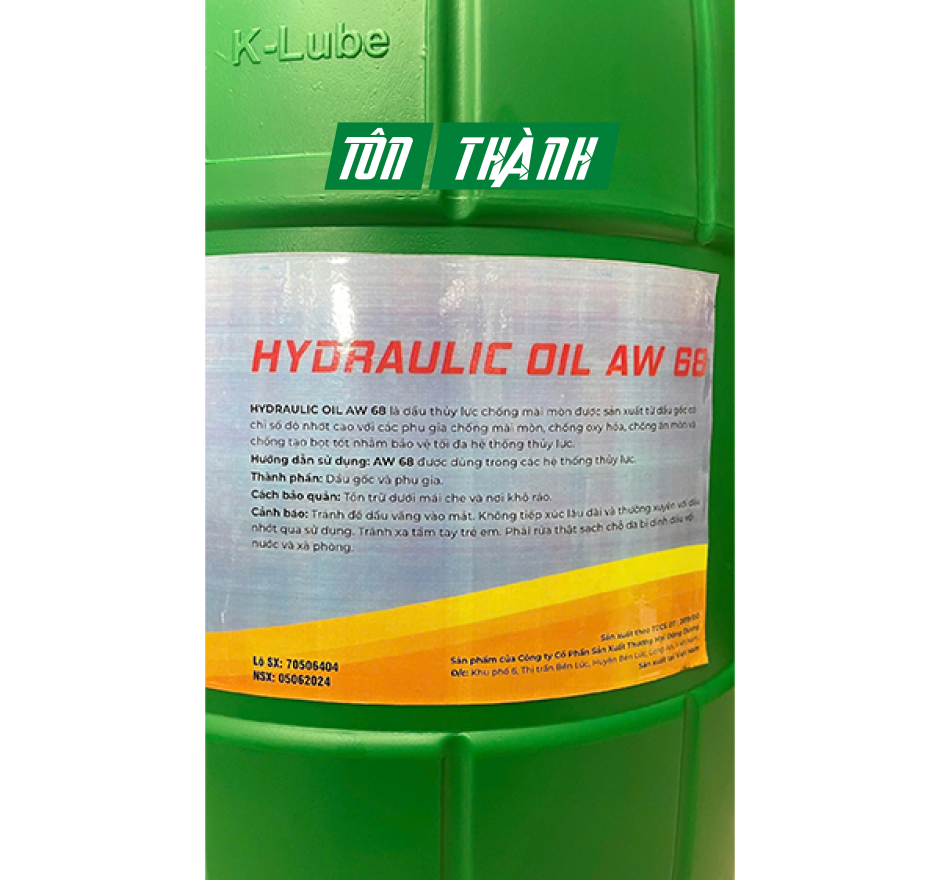 Dầu thủy lực trắng K-Lube AW 68 (18 Lít)