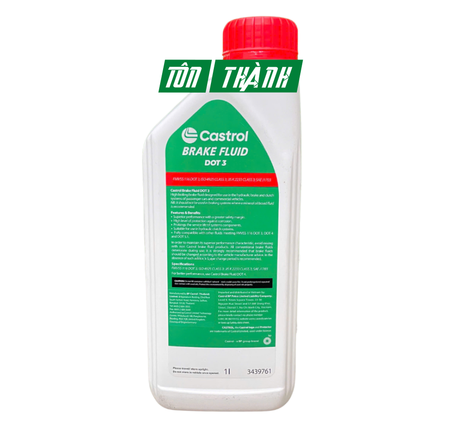 DẦU PHANH XE Ô TÔ CAO CẤP CASTROL BRAKE FLUID DOT 3 (1 LÍT)