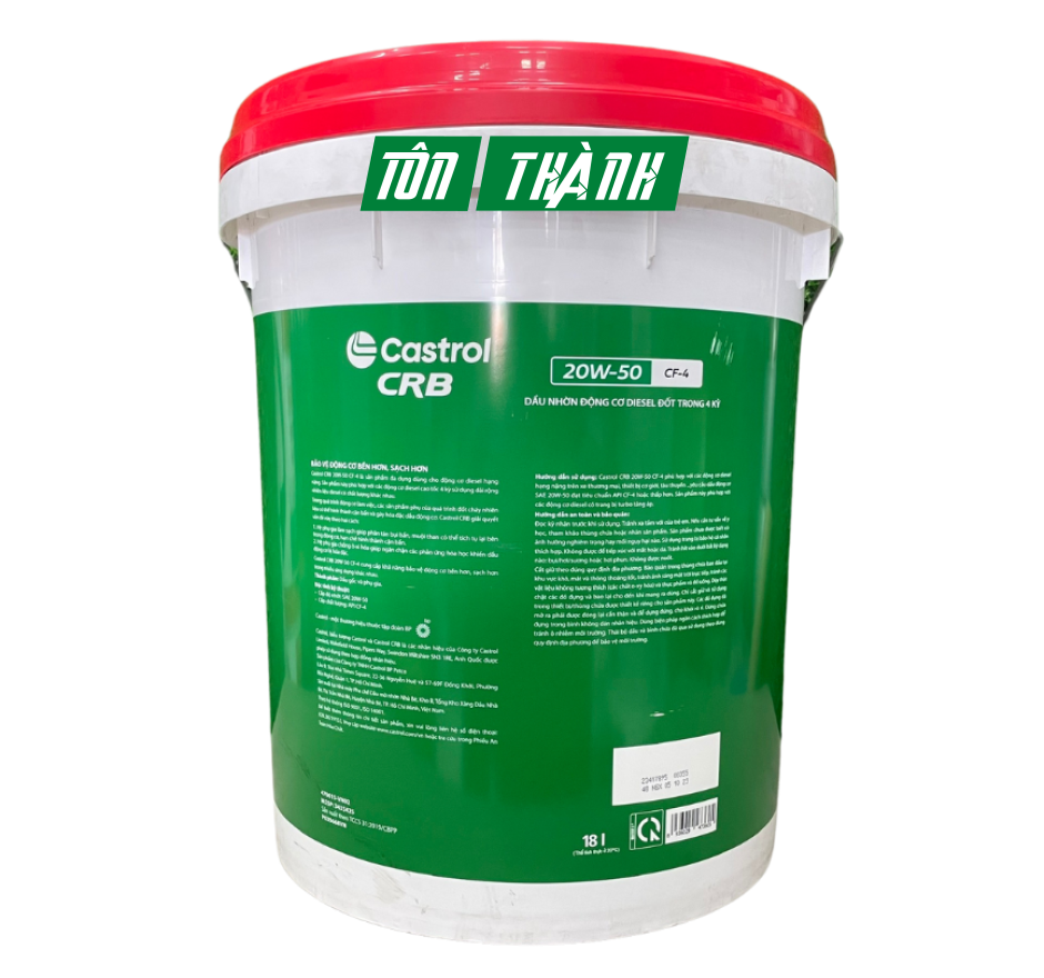 DẦU NHỚT ĐỘNG CƠ CASTROL CRB 20W50 CF-4 (18 LÍT)