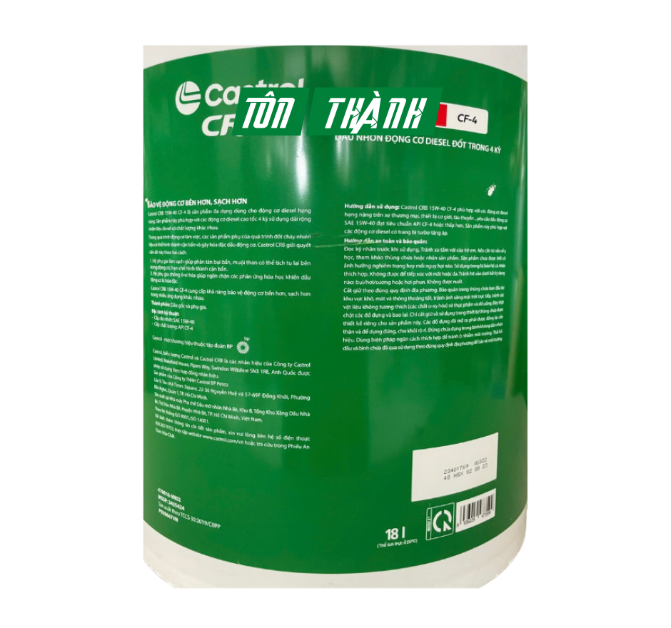 DẦU NHỚT ĐỘNG CƠ CASTROL CRB 15W40 CF-4 (18 Lít)