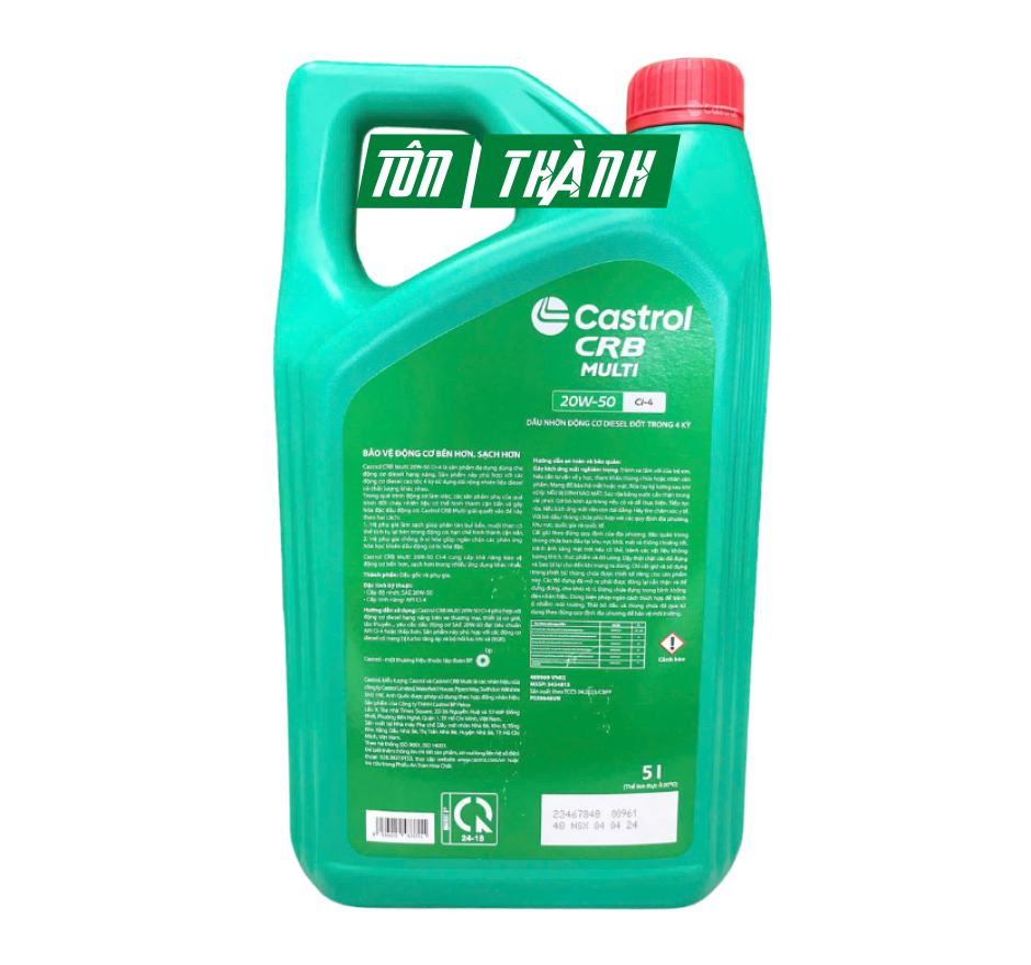 DẦU NHỚT ĐỘNG CƠ CASTROL CRB MULTI 20W50 CH-4 (5 LÍT)