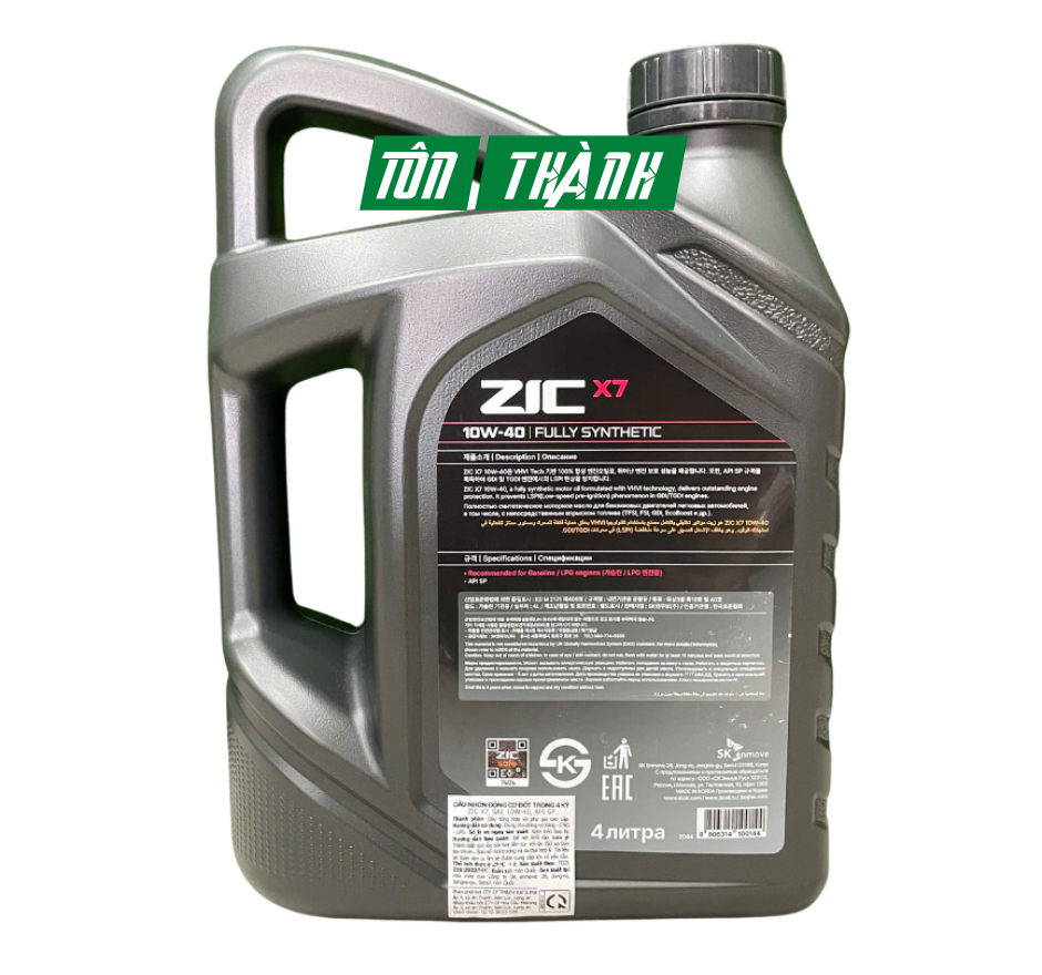 DẦU TỔNG HỢP XE TẢI NẶNG SK ZIC X7000 10W40 (4 Lít)