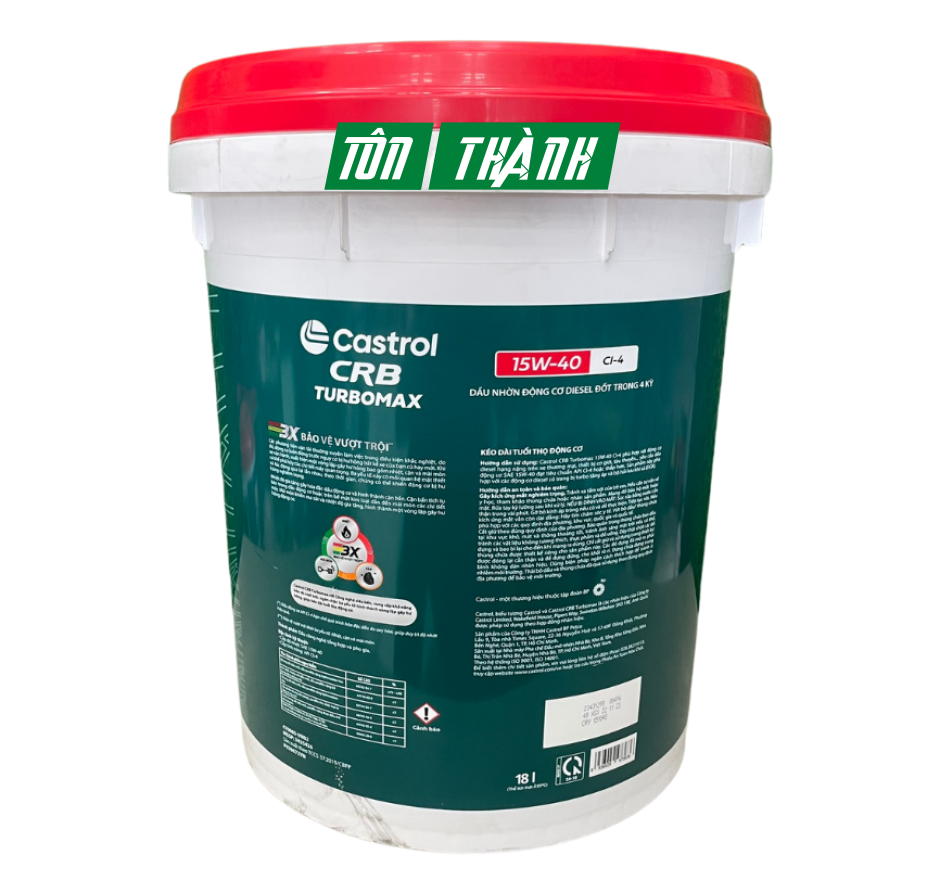 DẦU NHỚT ĐỘNG CƠ CASTROL CRB TURBOMAX 3X 15W40 CI-4 (18 LÍT)