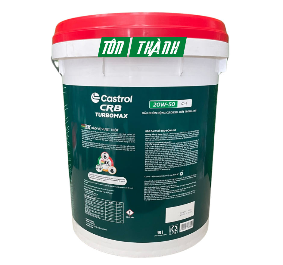 DẦU NHỚT ĐỘNG CƠ CASTROL CRB TURBOMAX 3X 20W50 CI-4 (18 LÍT)