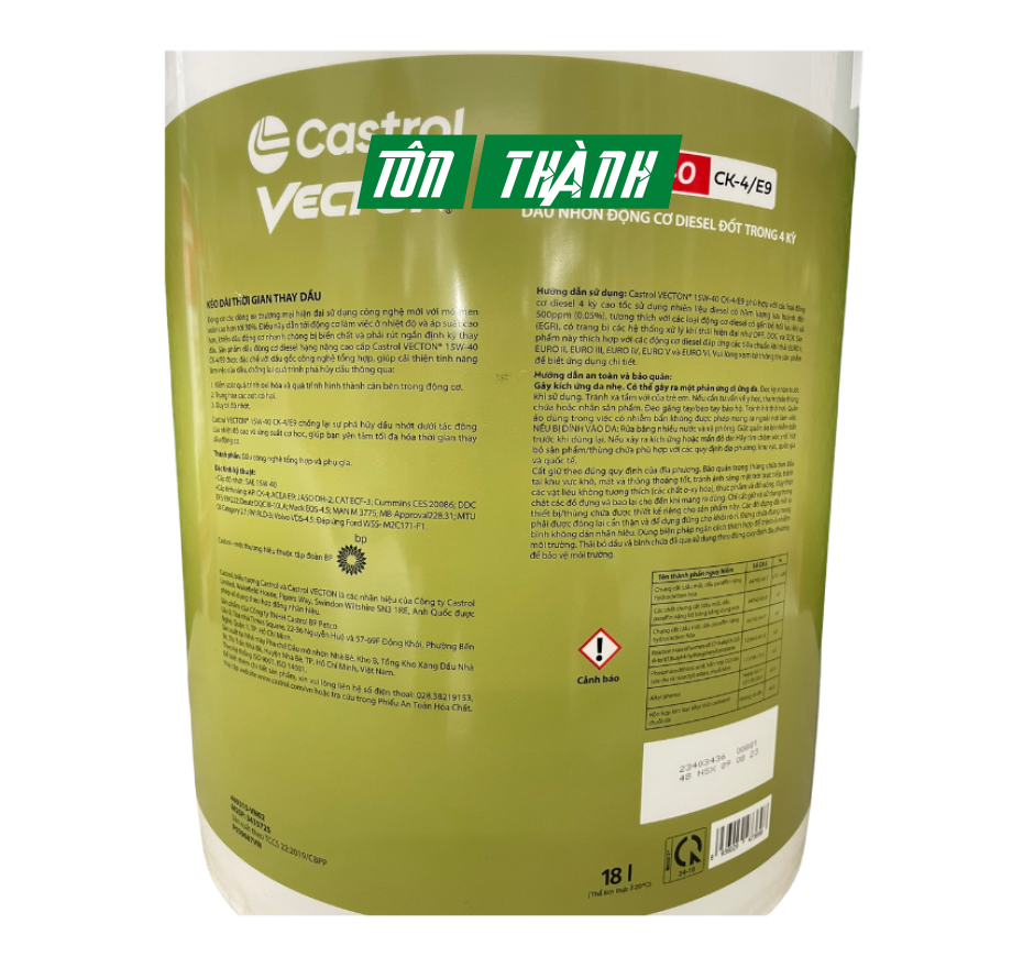 Castrol Vecton 15W40 CK-4/E9 18L