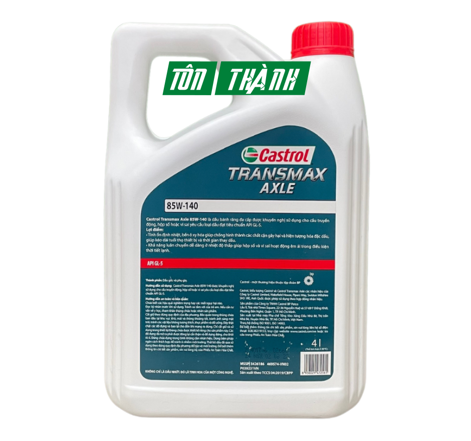 DẦU CẦU TRUYỀN ĐỘNG CASTROL TRANSMAX AXLE 85W-140 (4 LÍT)