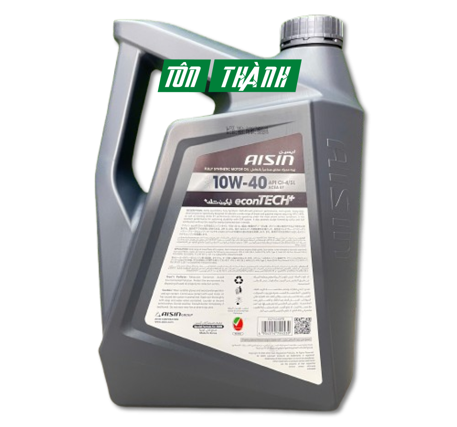 Dầu động cơ AISIN econTECH+ 10W-40 CI-4/SL - Dành cho xe Diesel/Xăng (6 Lít)