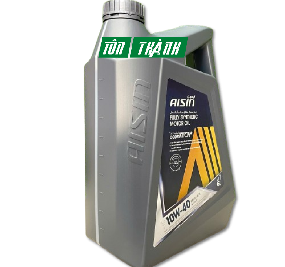 Dầu động cơ AISIN econTECH+ 10W-40 CI-4/SL - Dành cho xe Diesel/Xăng (6 Lít)