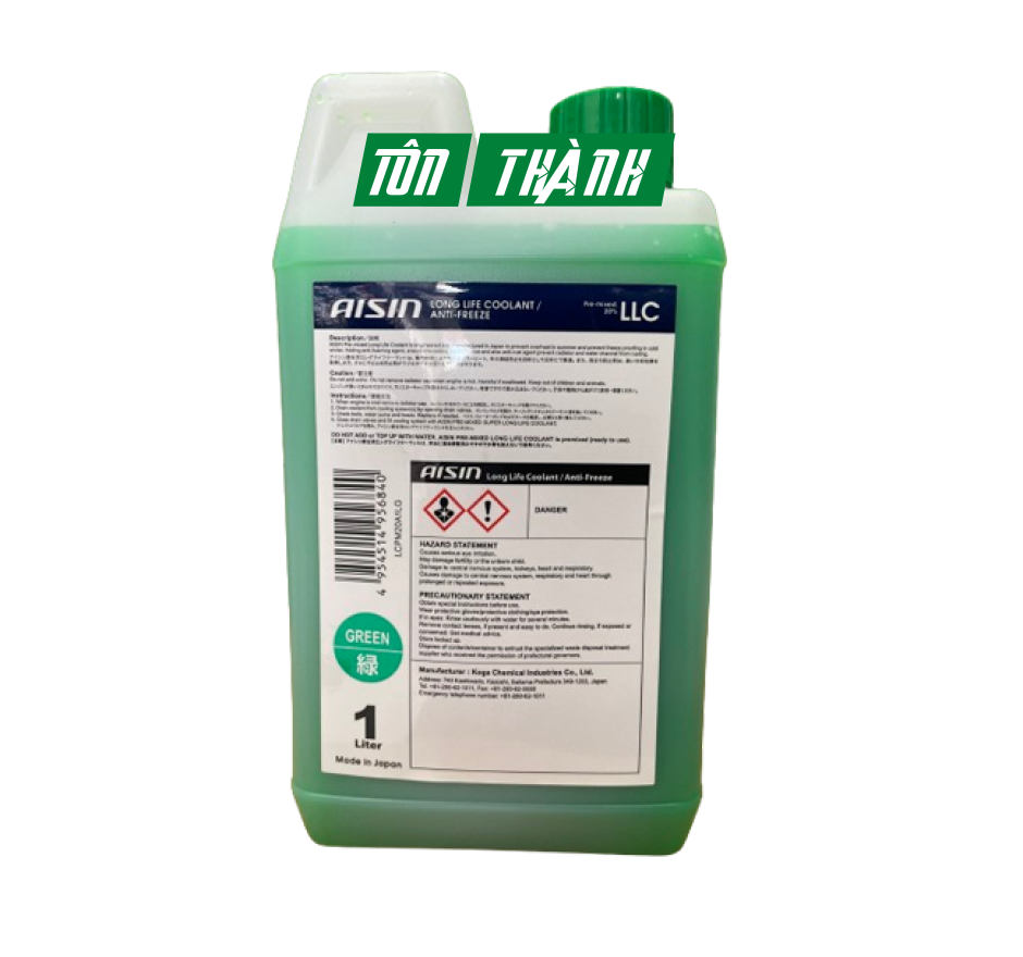 NƯỚC LÀM MÁT ĐỘNG CƠ MÀU LÁ AISIN LCPM20A4LR (1 LÍT)