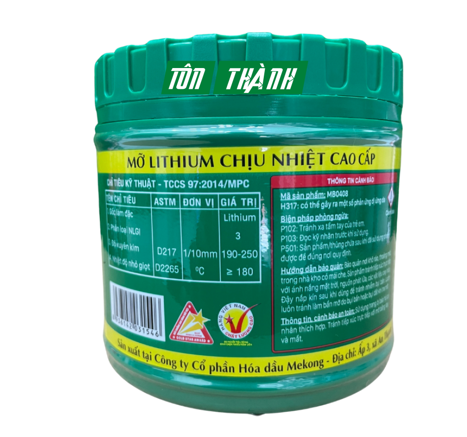 MỠ MEKONG CHỊU NHIỆT LITOL 3 400G ĐA DỤNG