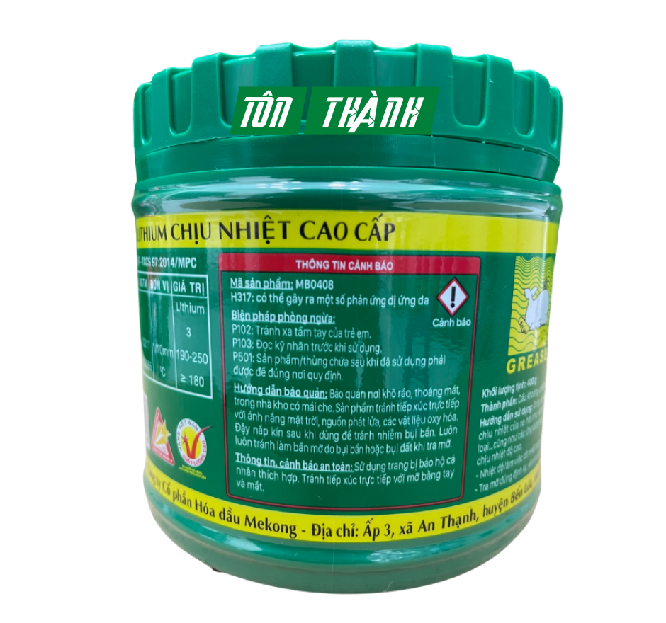 MỠ MEKONG CHỊU NHIỆT LITOL 3 400G ĐA DỤNG
