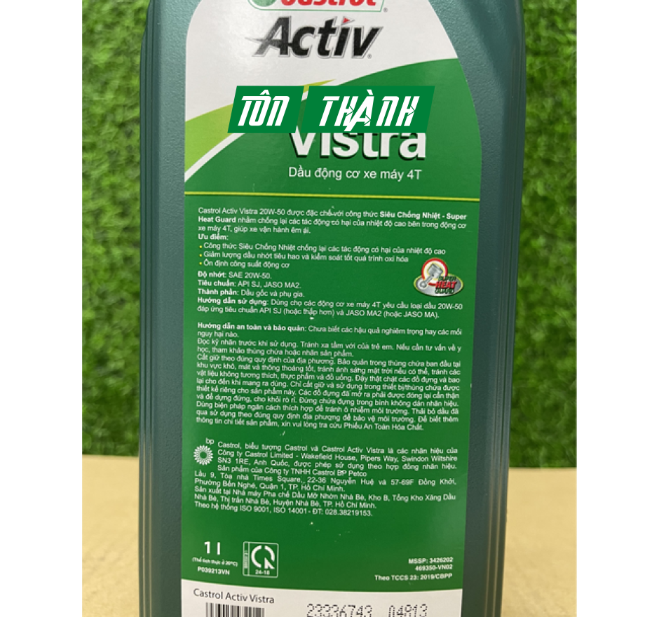 Nhớt Castrol Vistra 20W50 (0.8L & 1.0L) - Xe số - Xe côn