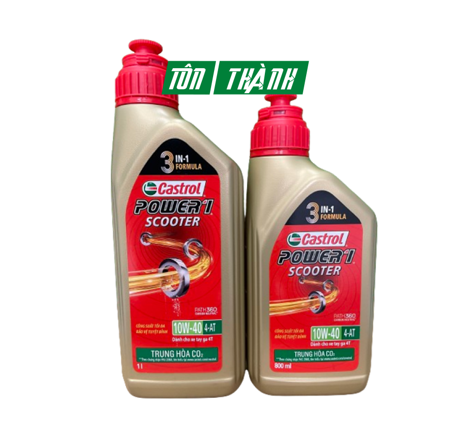 DẦU NHỚT TAY GA CASTROL POWER-1 SCOOTER 10W40 (0.8L & 1L)
