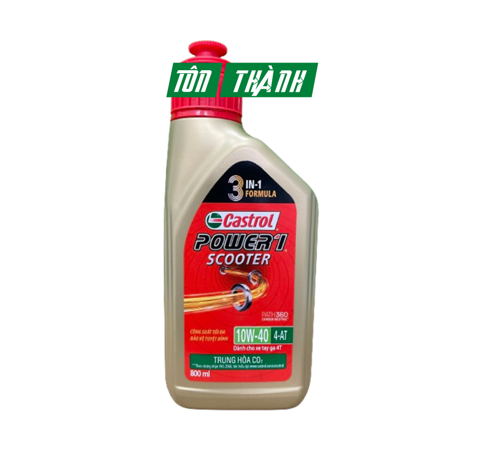 DẦU NHỚT TAY GA CASTROL POWER-1 SCOOTER 10W40 (0.8L & 1L)