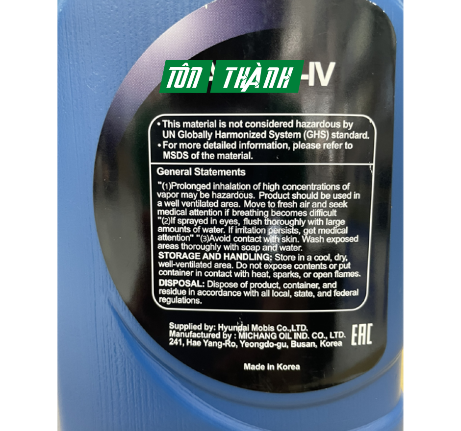 DẦU NHỚT HỘP SỐ TỰ ĐỘNG ATF HUYNDAI SP-IV (1 LÍT)