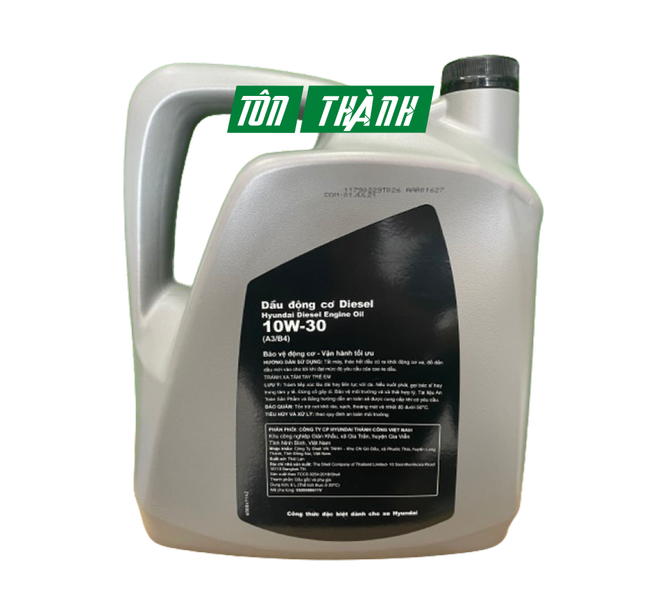 DẦU NHỚT ĐỘNG CƠ DIESEL HUYNDAI 10W-30 - A3/B4 (6LÍT)