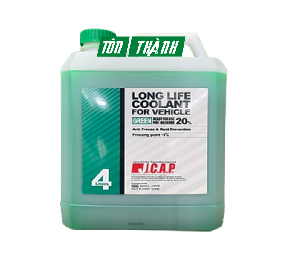 NƯỚC GIẢI NHIỆT LÀM MÁT ĐỘNG CƠ J.C.A.P XE Ô TÔ DU LỊCH XANH (4 LÍT)
