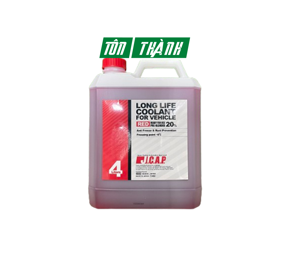 NƯỚC GIẢI NHIỆT LÀM MÁT ĐỘNG CƠ J.C.A.P XE Ô TÔ DU LỊCH ĐỎ (4 LÍT)