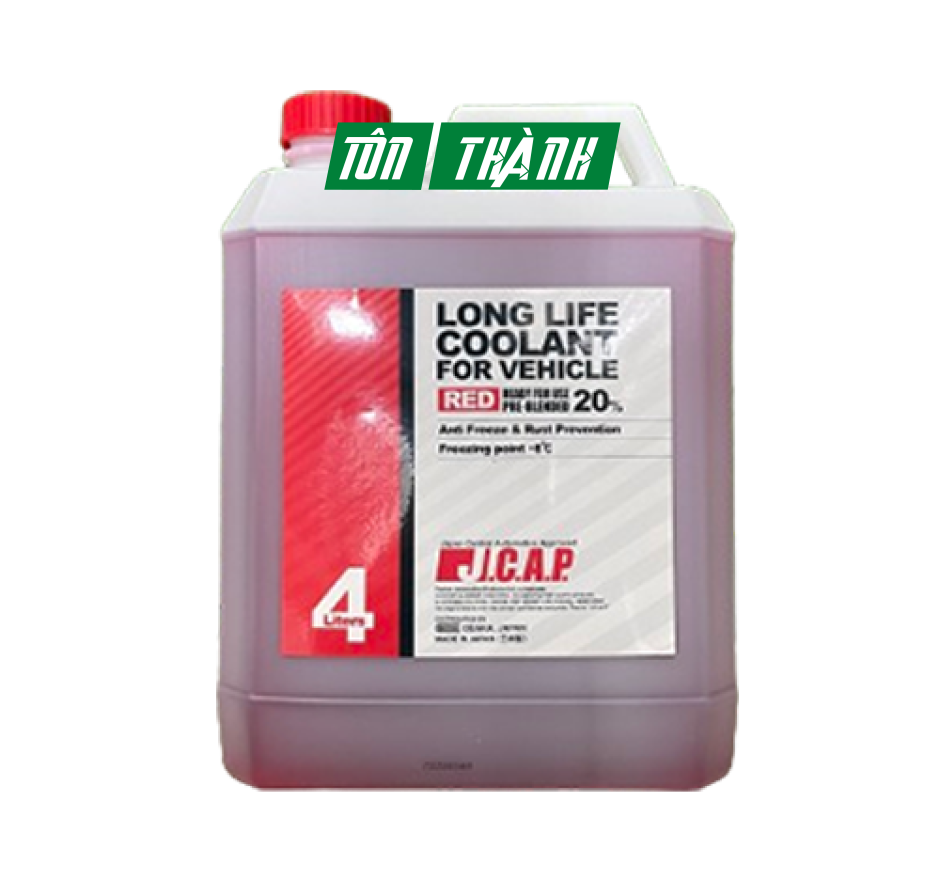 NƯỚC GIẢI NHIỆT LÀM MÁT ĐỘNG CƠ J.C.A.P XE Ô TÔ DU LỊCH ĐỎ (4 LÍT)