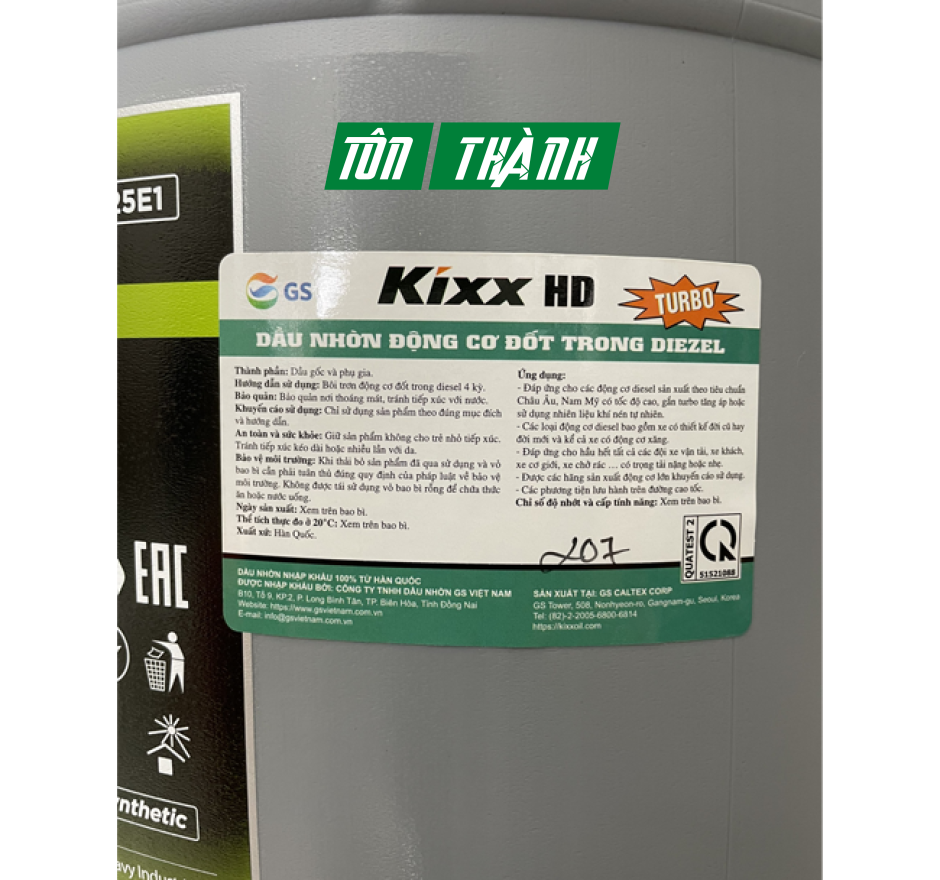 DẦU ĐỘNG CƠ KIXX HD CF-4/SG 15W40 (25 LÍT)