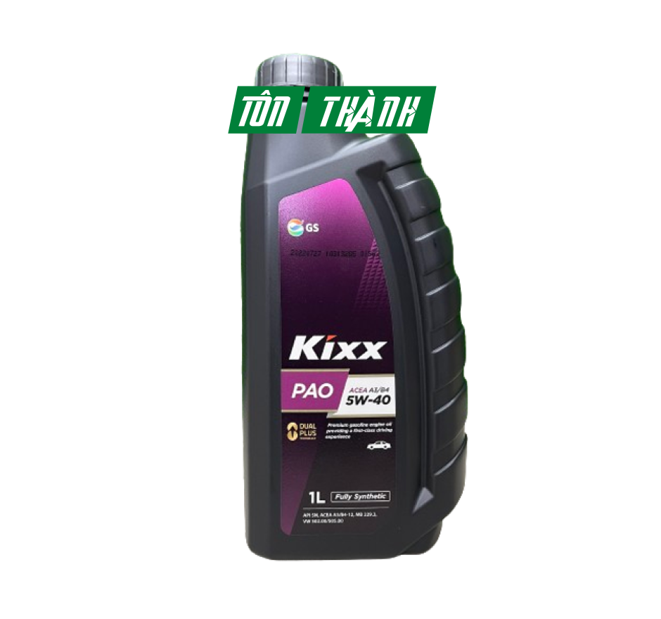 Dầu nhớt Kixx PAO 5W40 dùng cho ô tô và xe tay ga chai 1L tổng hợp 100%