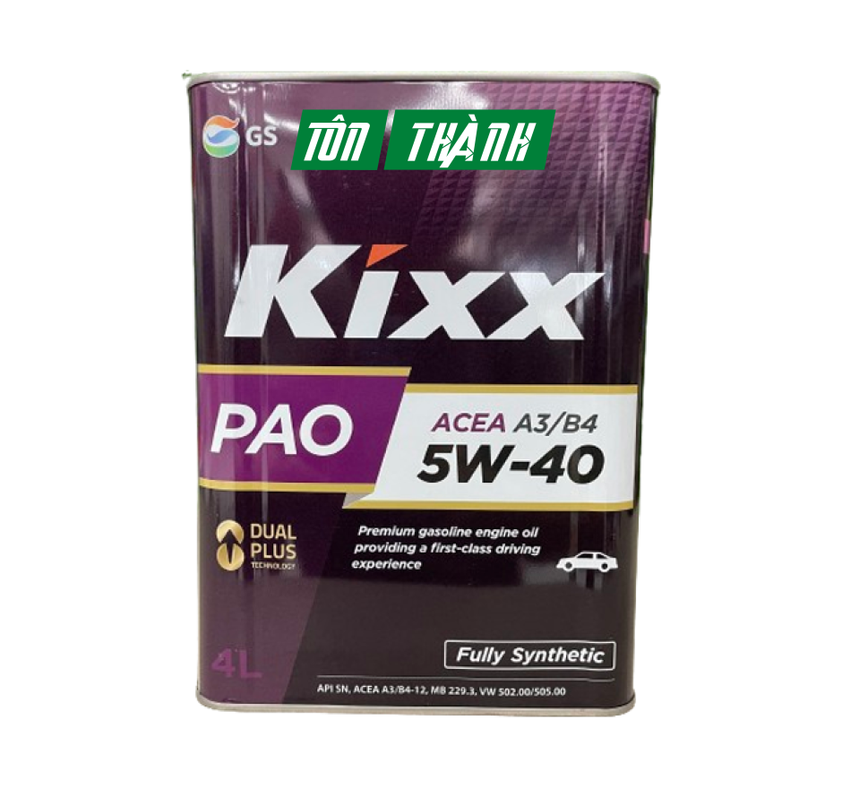 DẦU ĐỘNG CƠ DÀNH CHO XE Ô TÔ, XE MÁY TAY GA - KIXX PAO ACEC A3/B4 5W40 (4 LÍT)