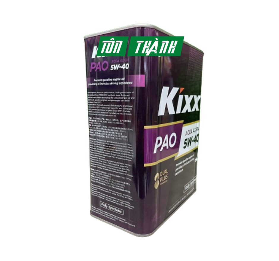 DẦU ĐỘNG CƠ DÀNH CHO XE Ô TÔ, XE MÁY TAY GA - KIXX PAO ACEC A3/B4 5W40 (4 LÍT)