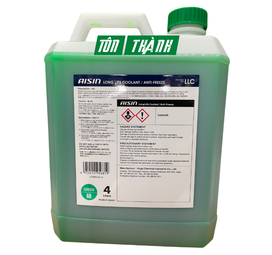 NƯỚC LÀM MÁT ĐỘNG CƠ MÀU XANH AISIN (4 LÍT)