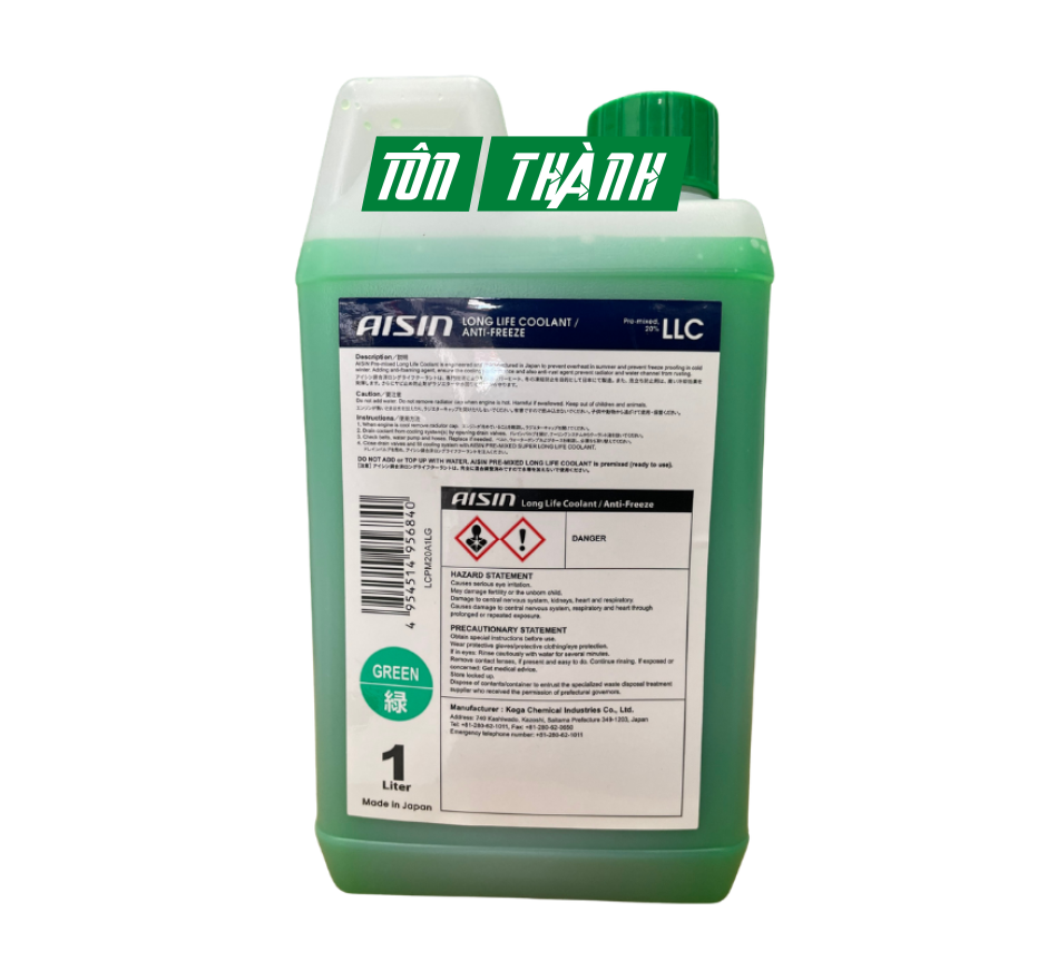 NƯỚC LÀM MÁT ĐỘNG CƠ MÀU LÁ AISIN LCPM20A4LR (1 LÍT)