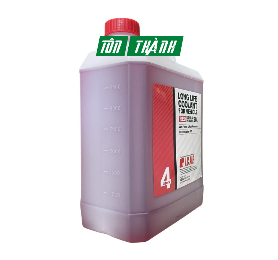 NƯỚC GIẢI NHIỆT LÀM MÁT ĐỘNG CƠ J.C.A.P XE Ô TÔ DU LỊCH ĐỎ (4 LÍT)
