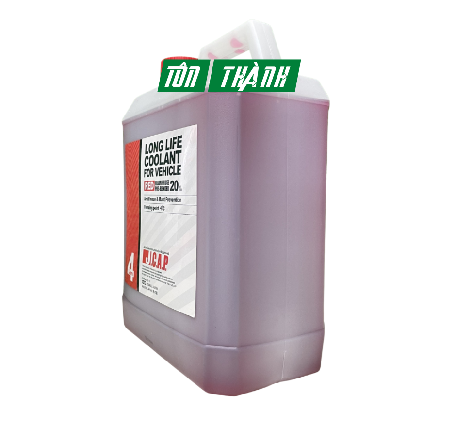 NƯỚC GIẢI NHIỆT LÀM MÁT ĐỘNG CƠ J.C.A.P XE Ô TÔ DU LỊCH ĐỎ (4 LÍT)