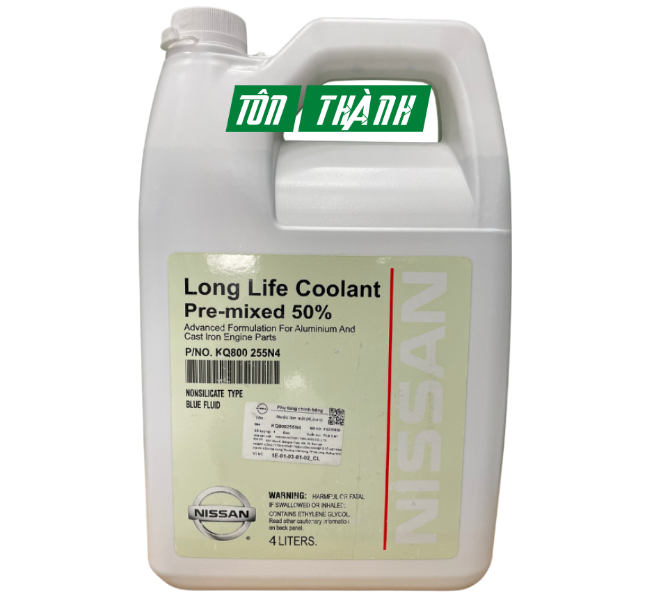 NƯỚC LÀM MÁT Ô TÔ XANH DƯƠNG CHÍNH HÃNG NISSAN - LONG LIFE COOLANT (4lít)