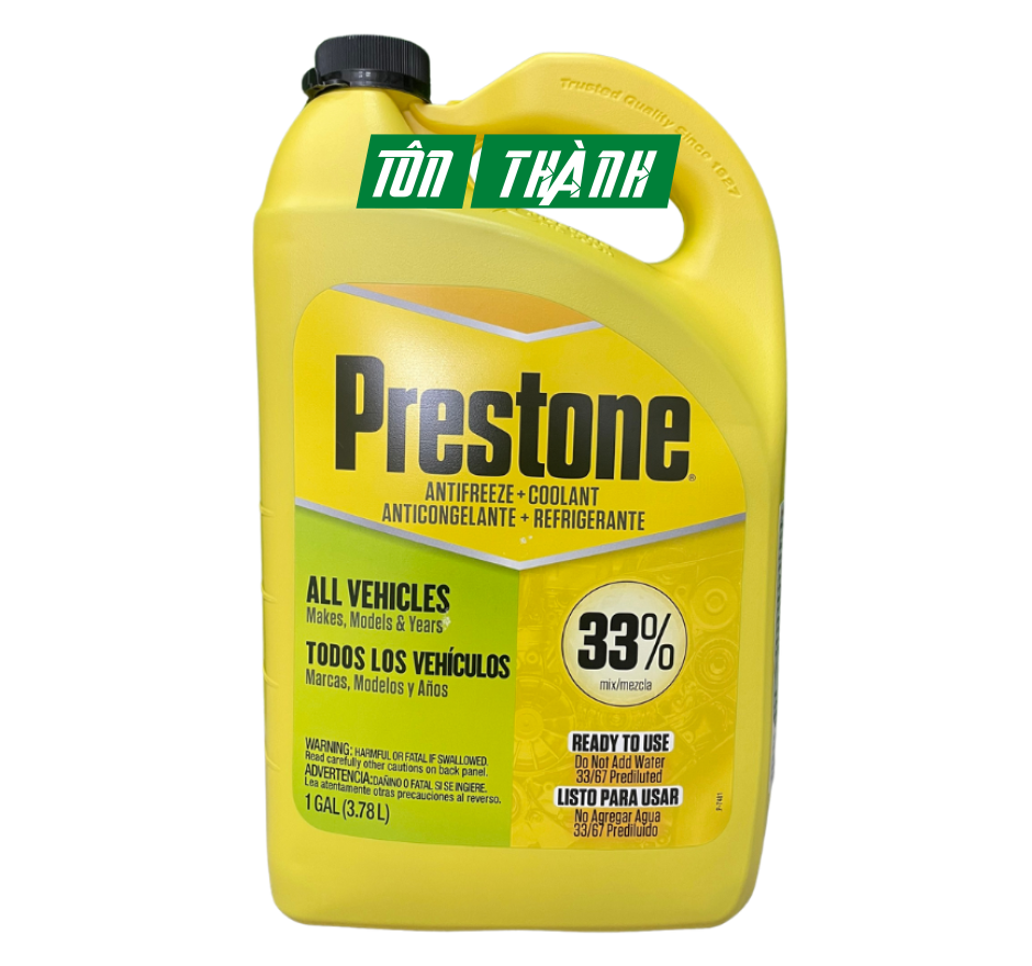 NƯỚC MÁT PRESTONE XANH LÁ 33% AF2033 PHÙ HỢP TẤT CẢ ĐỘNG CƠ XE Ô TÔ (3.78 LÍT)