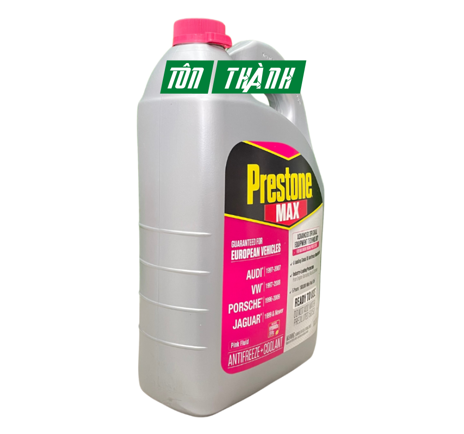 Nước làm mát động cơ Prestone MAX màu hồng chuyên dụng cho xe Châu Âu (3.78 lít)