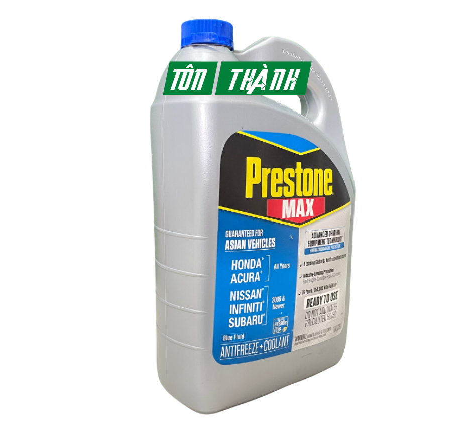 Nước làm mát động cơ Prestone MAX màu xanh dương chuyên dụng cho xe Châu Á (3.78 lít)