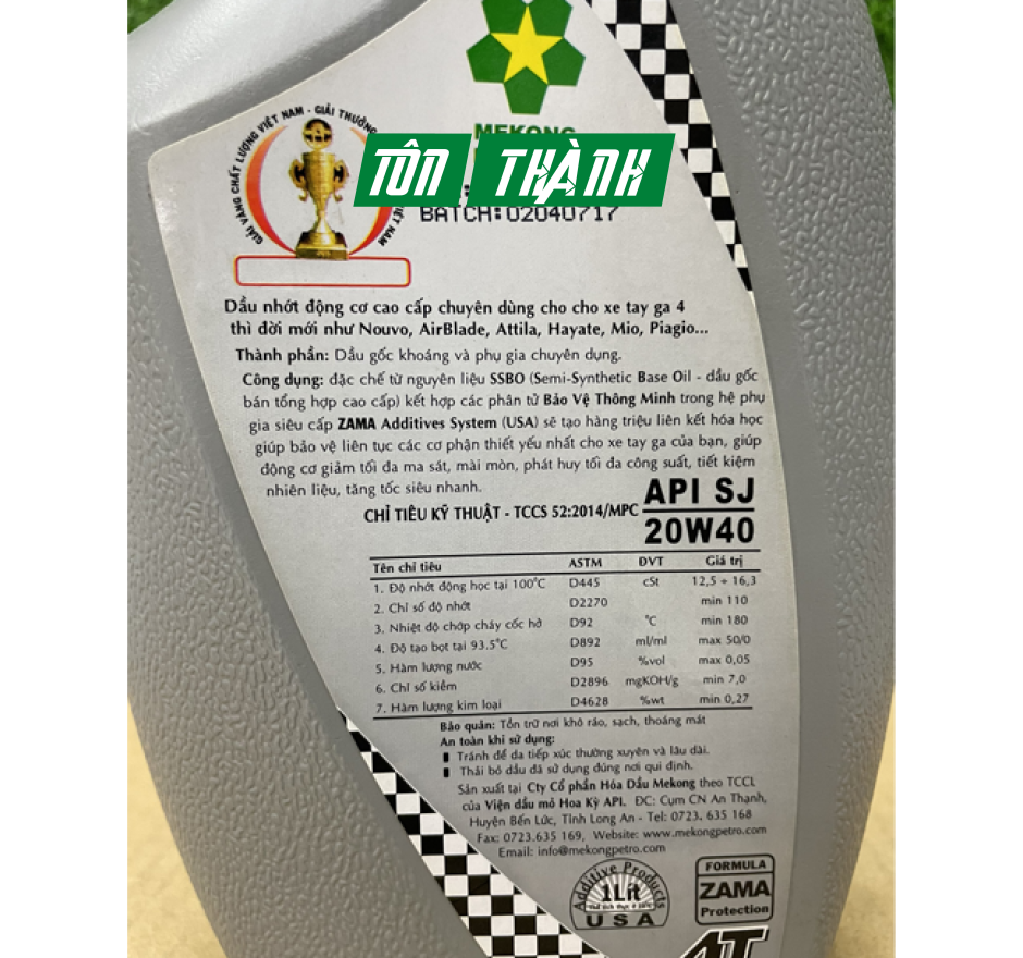 Nhớt xe tay ga Mekong Access (0.8 Lít & 1 Lít)