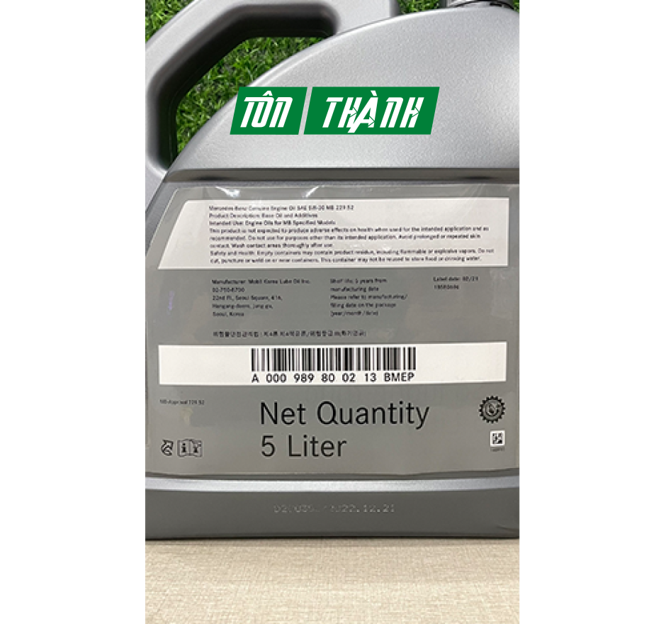 Dầu nhớt xe hơi cao Mercedes Benz 229.52 5W30 (5 Lít)