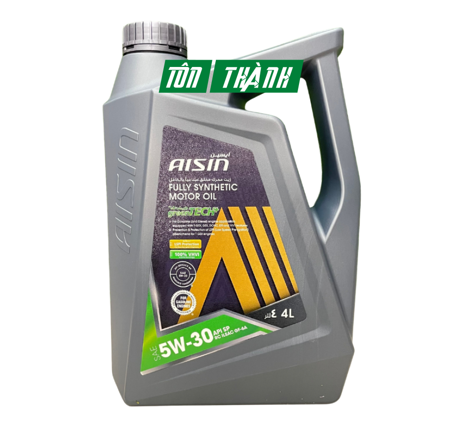 Dầu động cơ AISIN greenTECH+ Fully Synthetic 5W-30 SP (4 Lít)