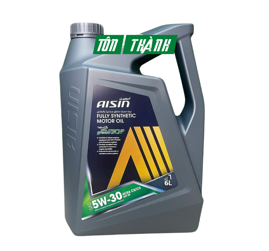 Dầu động cơ AISIN greenTECH+ Fully Synthetic 5W-30 SP (6 Lít)