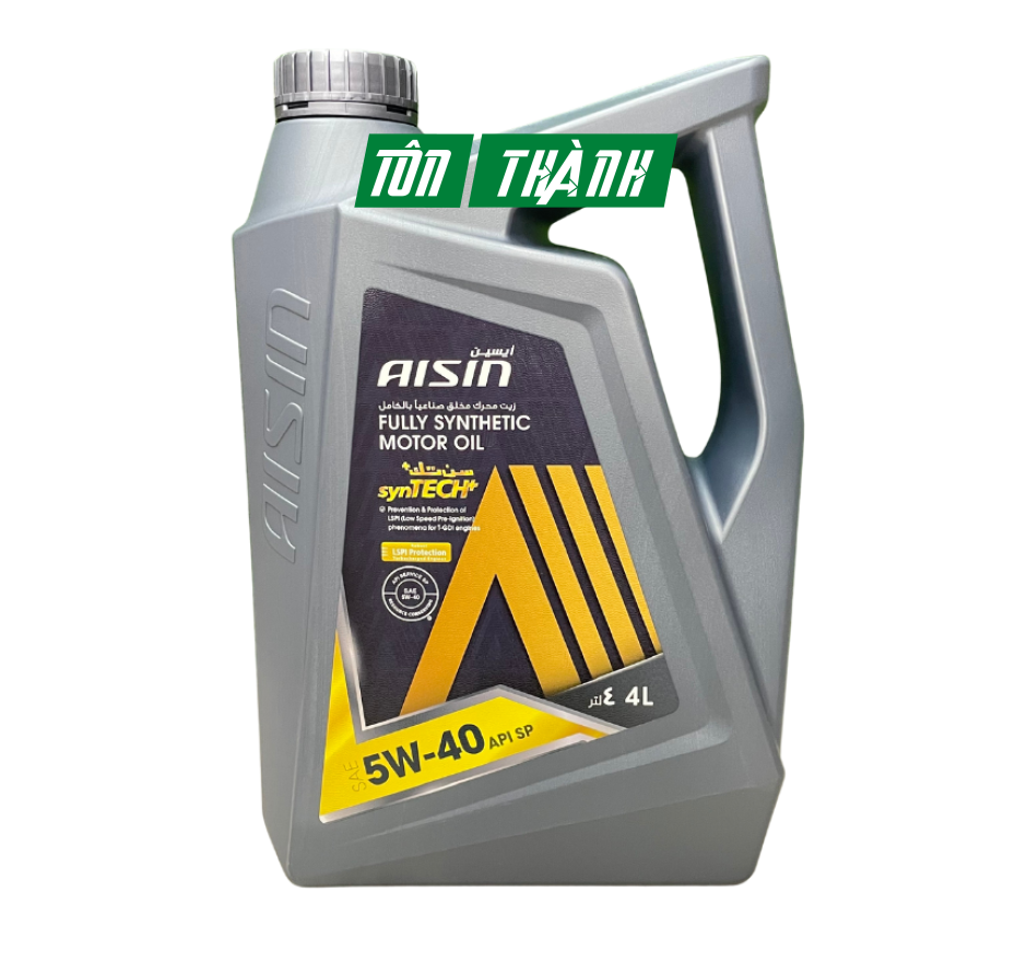 Dầu động cơ AISIN synTECH+ Fully Synthetic 5W-40 SP (4 Lít)