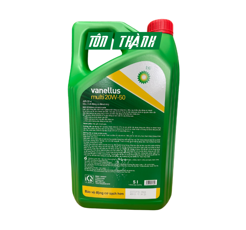 DẦU NHỚT ĐỘNG CƠ BP VANELLUS MULTI 20W50 CF-4 (5 LÍT)