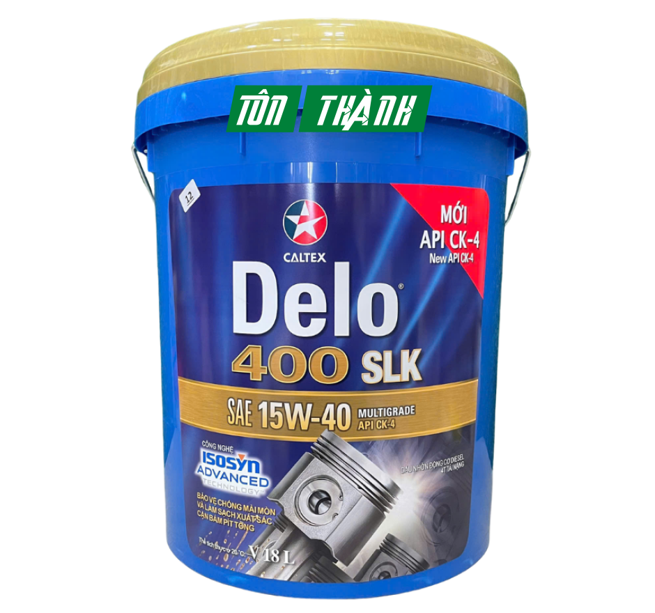 Nhớt ô tô Caltex Delo 400 SLK chuyên dùng cho động cơ Diesel 15w40 (18 Lít)