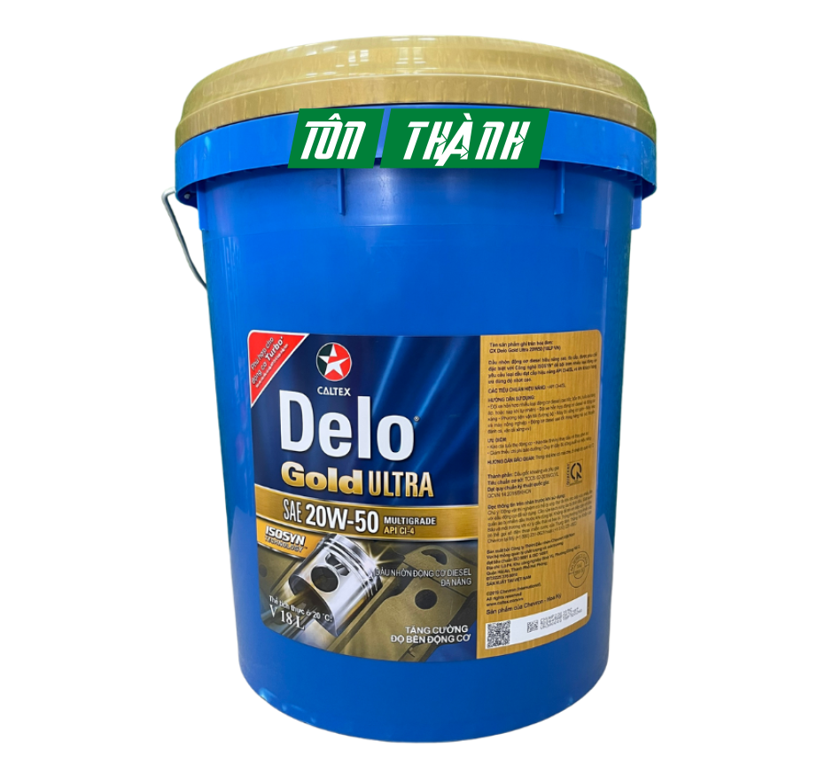 DẦU NHỚT ĐỘNG CƠ Ô TÔ DIESEL CALTEX DELO GOLD ULTRA 20W50 (18 LÍT)