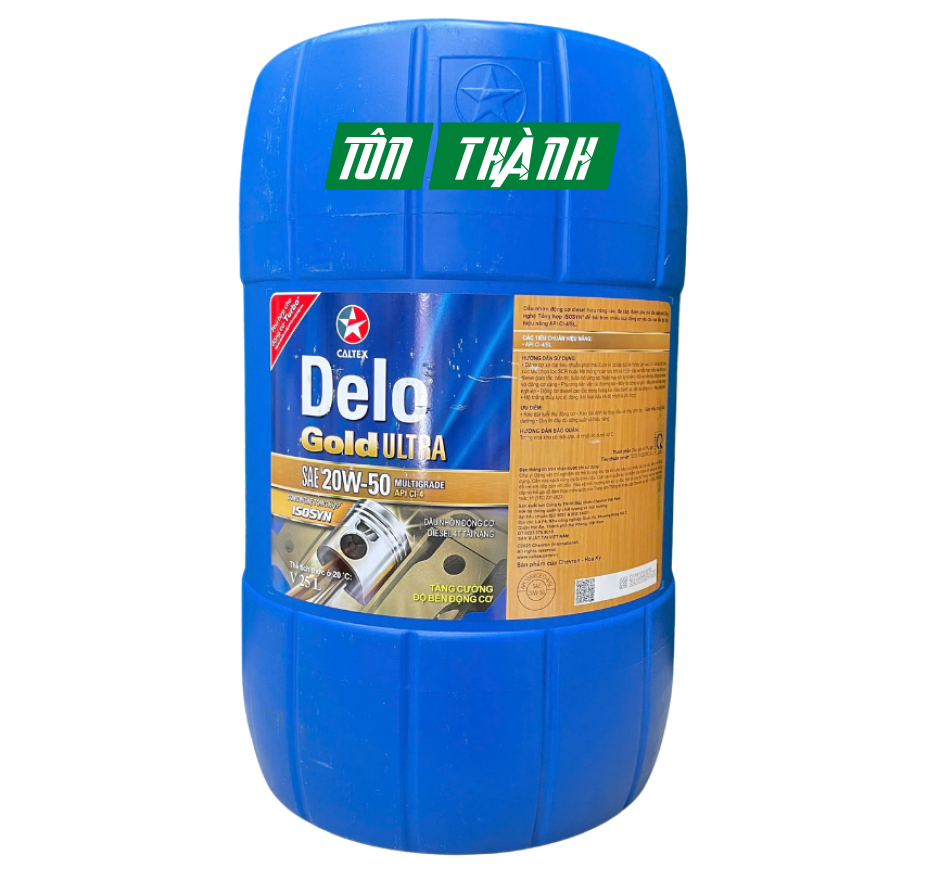 Dầu Nhớt Caltex Delo Gold Ultra SAE 20W-50 API CI-4 Turbo (25 Lít)